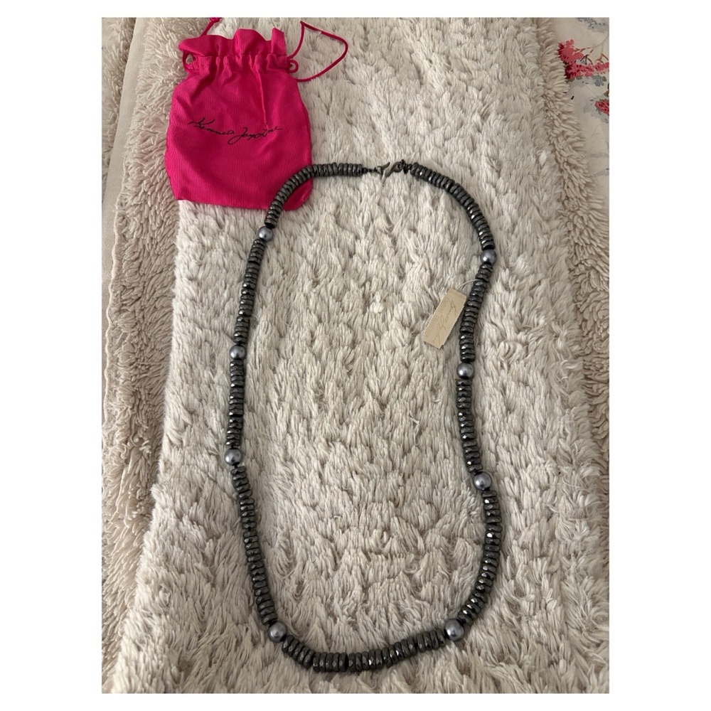 Kenneth Jay Lane Vintage Elegant Silver Beaded Necklace!